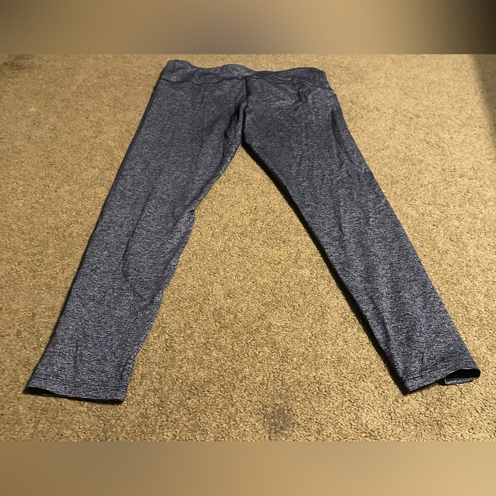 EUC Tuff Athletics L Stylish Women's stretch active Charcoal Leggings - Picture 3 of 3